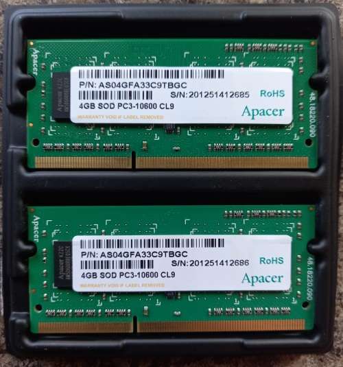 8 GIG ORIGINAL MAC LAPTOP RAM (2X4 GIG SIMMS)
