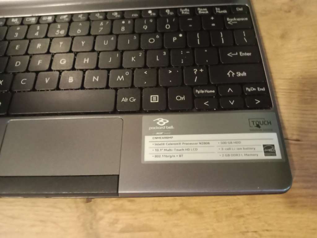 Packard Bell easynote touchscreen Mini laptop