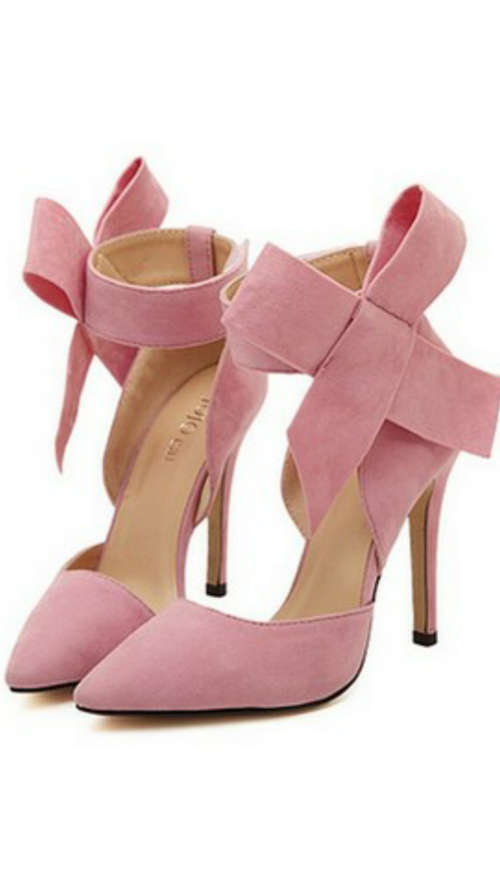 PU Material Bowknot Pumbs available in Pink and Red
