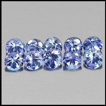 1.00CT 10 PIECE TANZANITE LOT 100% NATURAL ROUND DIAMOND CUT - R1 NO RESERVE AUCTION!