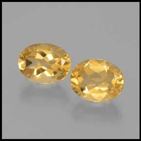 BEAUTIFUL PAIR OF YELLOW OVAL CUT CITRINE 100% NATURAL - R1 NO RESERVE
