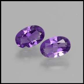 BEAUTIFUL! 100% NATURAL TOP PURPLE OVAL CUT AMETHYST PAIR  - R1 NO RESERVE AUCTION!