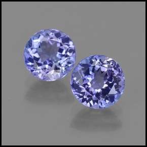 TANZANITE PAIR 100% NATURAL ROUND DIAMOND CUT - R1 NO RESERVE AUCTION!