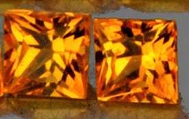 FLAWLESS SQUARE CUT NATURAL ORANGE SONGEA SAPPHIRE PAIR