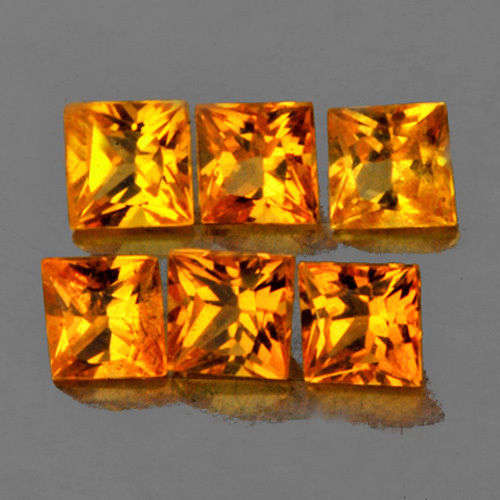 STUNNING 6 PIECE 100% NATURAL FLAWLESS SQUARE PRINCESS CUT SAPPHIRE LOT