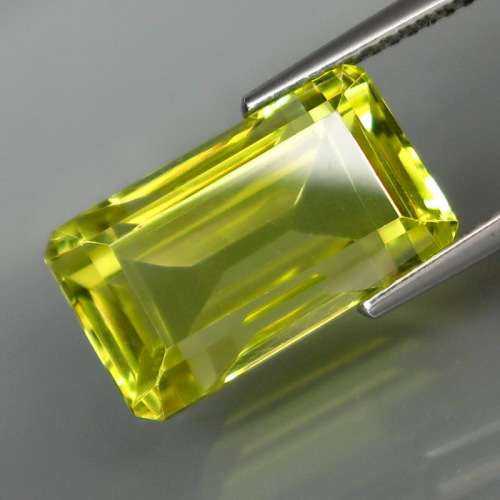 9.05ct Stunning Gem! 100% Natural Emerald Cut Lemon Yellow Quartz