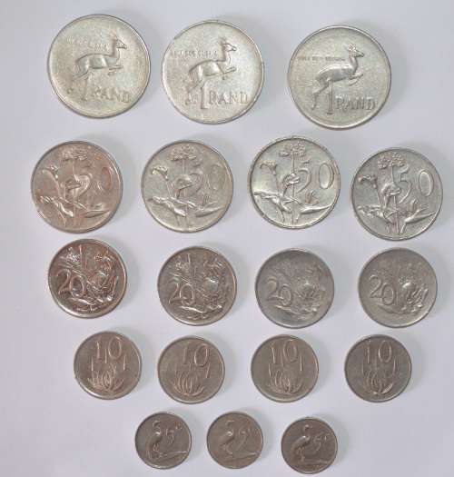 SOUTH AFRICAN COINS LOT - YOUR BID IS FOR ALL 18 COINS
