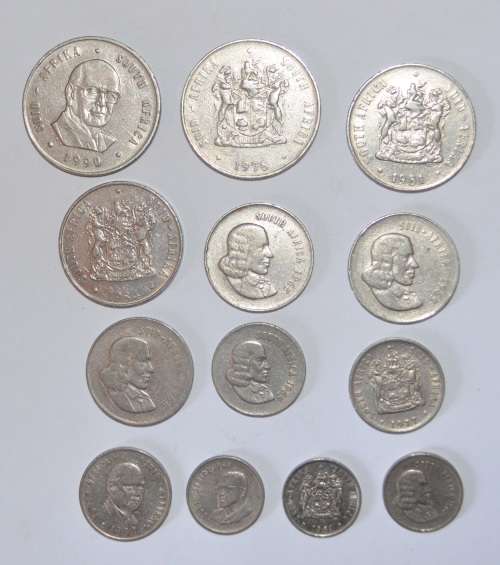 SOUTH AFRICAN COINS LOT - YOUR BID IS FOR ALL 13 COINS