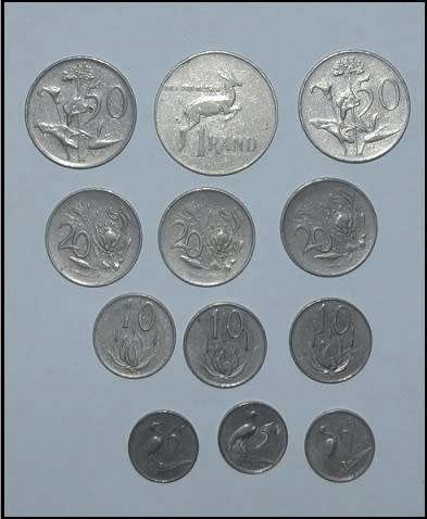 SOUTH AFRICAN COINS LOT - YOUR BID IS FOR ALL 12 COINS
