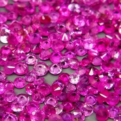 Stunning 50 Piece Lot Of Round Cut 2mm 100% Natural Pink Sapphire