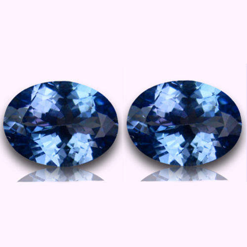 2.19Ct STUNNING NATURAL MATCHING PAIR OVAL CUT TANZANITE