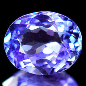 TOP NATURAL OVAL CUT PURPLE BLUE TANZANITE