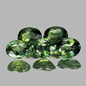 1.85ct 5 PIECES BLUISH GREEN NATURAL SAPPHIRE LOT