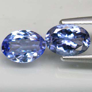 1.93ct BEAUTIFUL NATURAL TOP PURPLISH BLUE TANZANITE PAIR