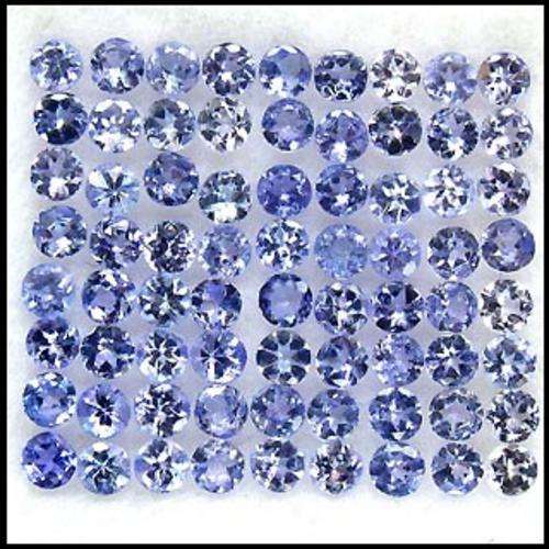 4.80ct ROUND CUT NATURAL BLUE PURPLE TANZANITE LOT - 70PCS