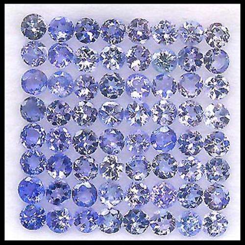4.43ct ROUND CUT NATURAL BLUE PURPLE TANZANITE LOT - 65PCS