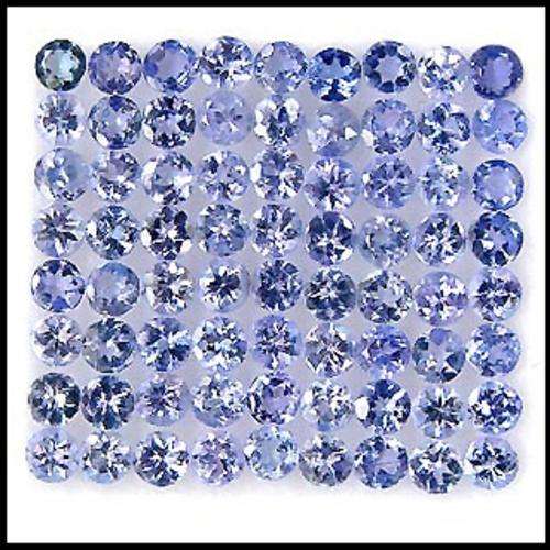 4.40ct ROUND CUT NATURAL BLUE PURPLE TANZANITE LOT - 66PCS