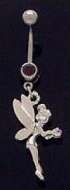 Purple Rose and Fairy Navel Belly Ring