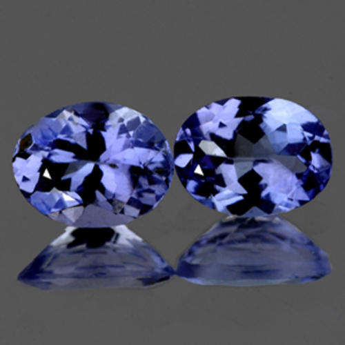 0.40CT/2P OVAL CUT PURPLE BLUE TANZANITE