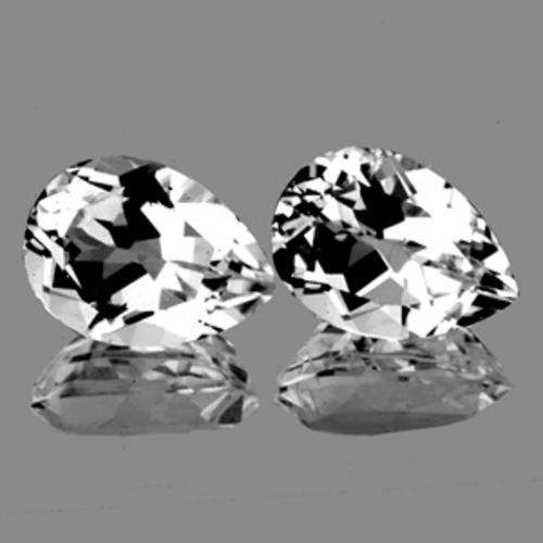 6.15CT/2PC PEAR CUT SPARKLING WHITE TOPAZ