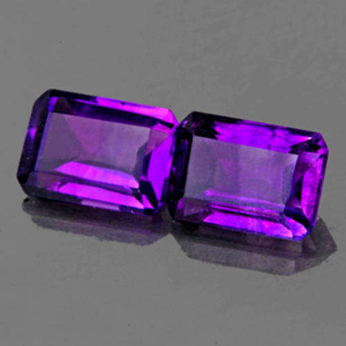 2 PIECES OCTAGON CUT PURPLE AMETHYST