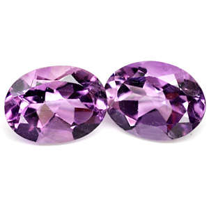 STUNNING! 2 PIECES OVAL CUT PURPLE AMETHYST