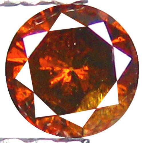 0.15Ct NATURAL ROUND CUT COGNAC RED DIAMOND