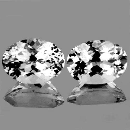 2.16CT/2PCS OVAL CUT NATURAL SPARKLING WHITE TOPAZ