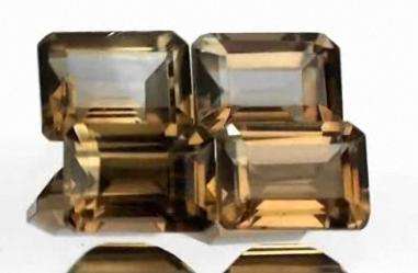 3.20CT/4PCS RECTANGLE CUT NATURAL SMOKY QUARTZ