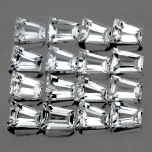 11.39CT/16PCS BAGUETTE CUT NATURAL WHITE TOPAZ