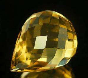 STUNNING 4.15 Ct. Briolette Cut Natural Yellow Citrine