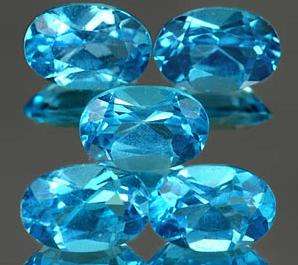 STUNNING! 2.45Ct 5 PIECES OVAL CUT NATURAL SWISS BLUE TOPAZ
