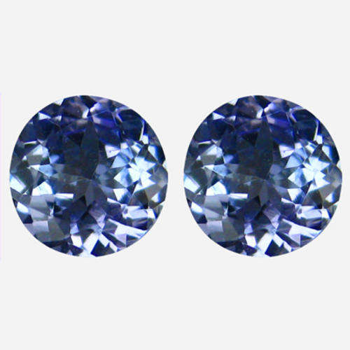 3.00ct MATCHING PAIR ROUND CUT NATURAL TANZANITE