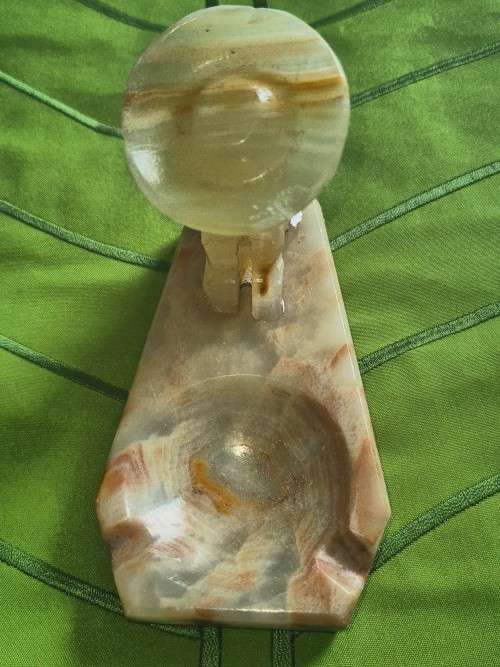 Vintage Sombrero Marble Alabaster Stone Ashtray