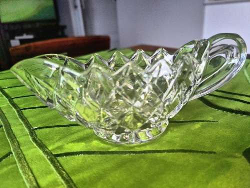 Vintage  Crystal Gravy Boat