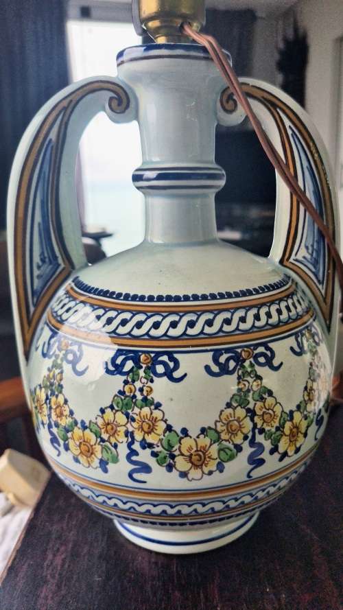 Amazing!!!  Signed  Hand Painted Table Lamp from Portugal