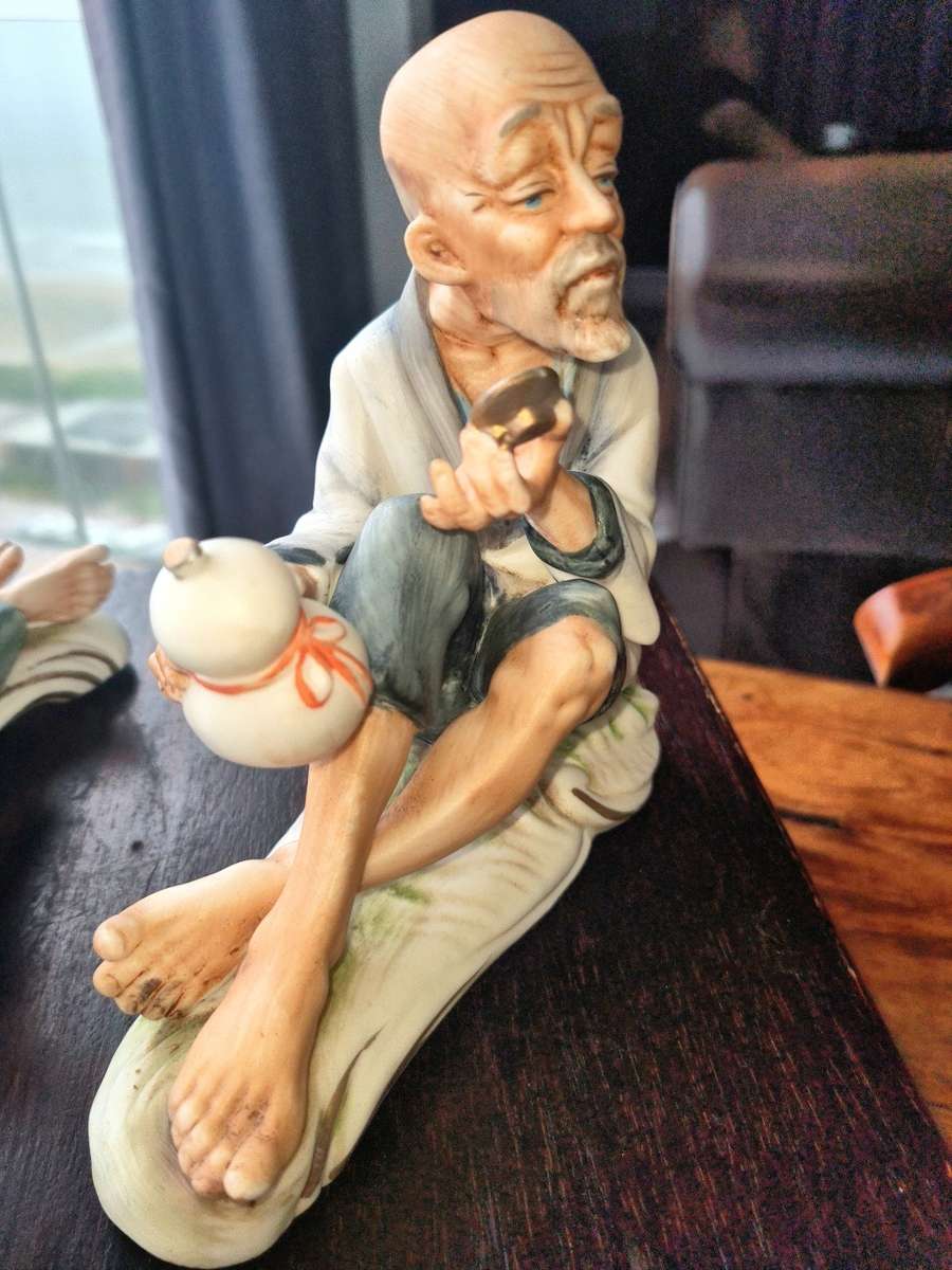Old Couple Man and Woman Figurines