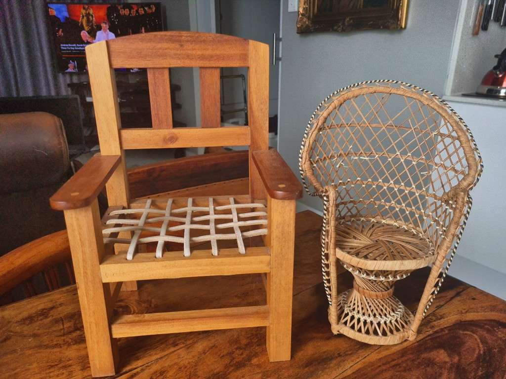 One bid for both Handmade Dolls Chairs