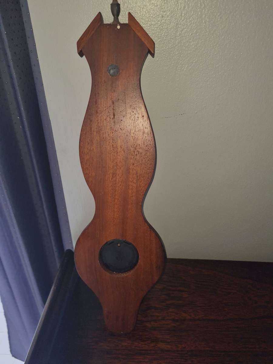 Vintage Barometer & Thermometer on wooden base