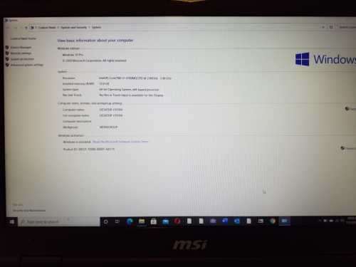 MSI Gaming laptop 17.3 inch Intel Core i7