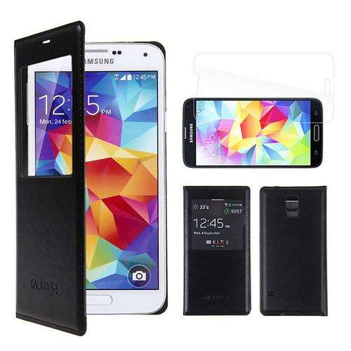 Samsung Galaxy S5 Flip Window View Leather Case