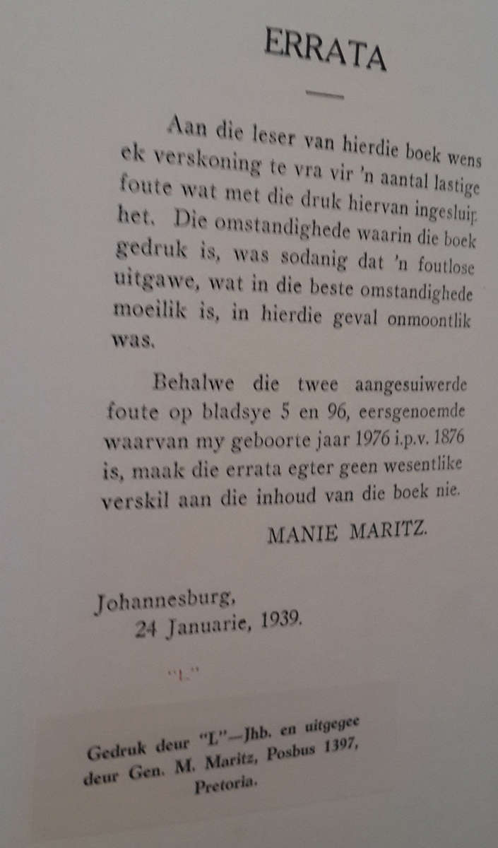 My Lewe en Strewe (Generaal Manie Maritz)