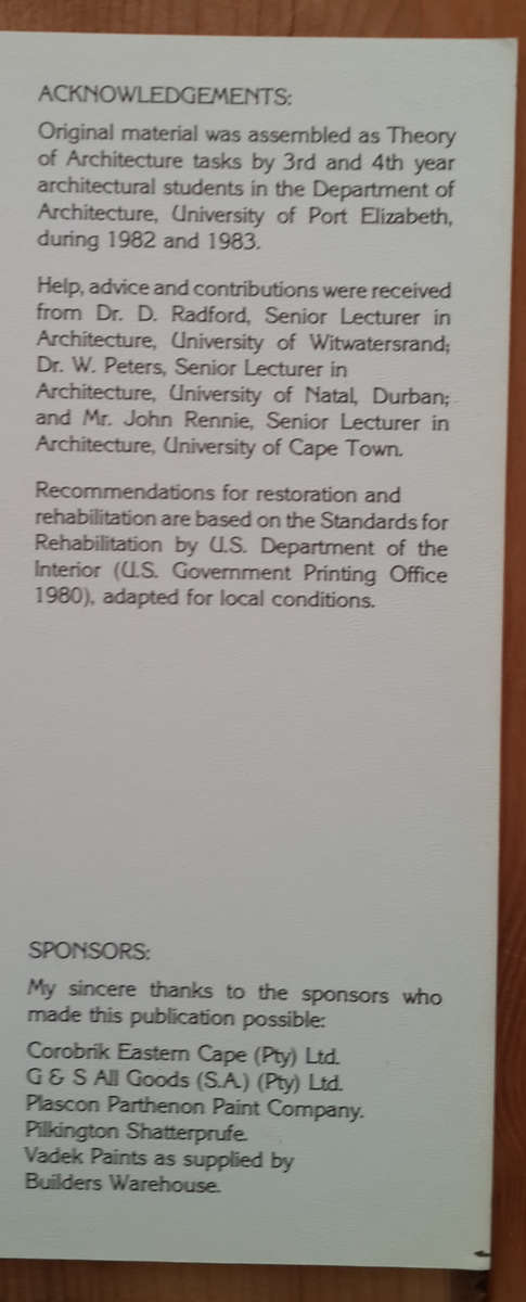 19th Century Port Elizabeth: A Guide to Restoration