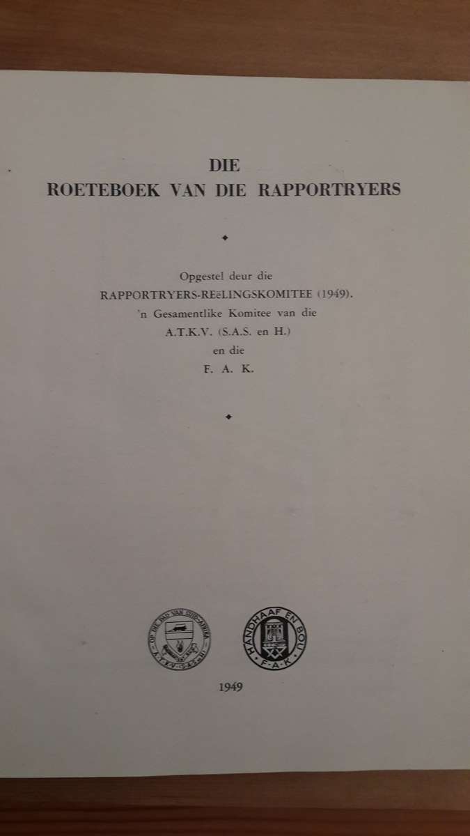 Die roeteboek van die Rapportryers 1949