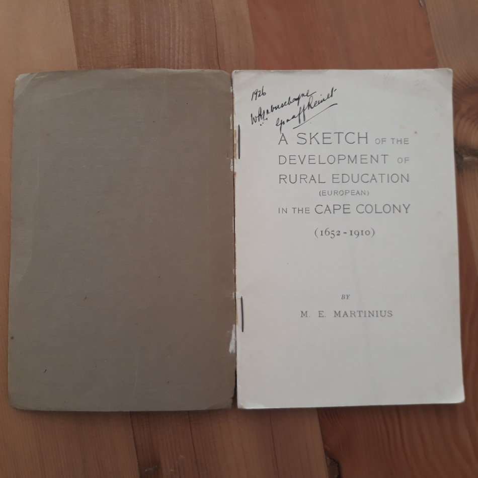 A Sketch of the Development of Rural Education (European) in the Cape Colony (1652 - 1910)