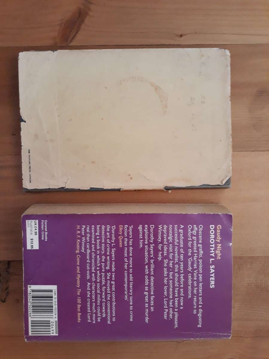 2 x Dorothy L. Sayers books - Gaudy Night and Hangman's Holiday