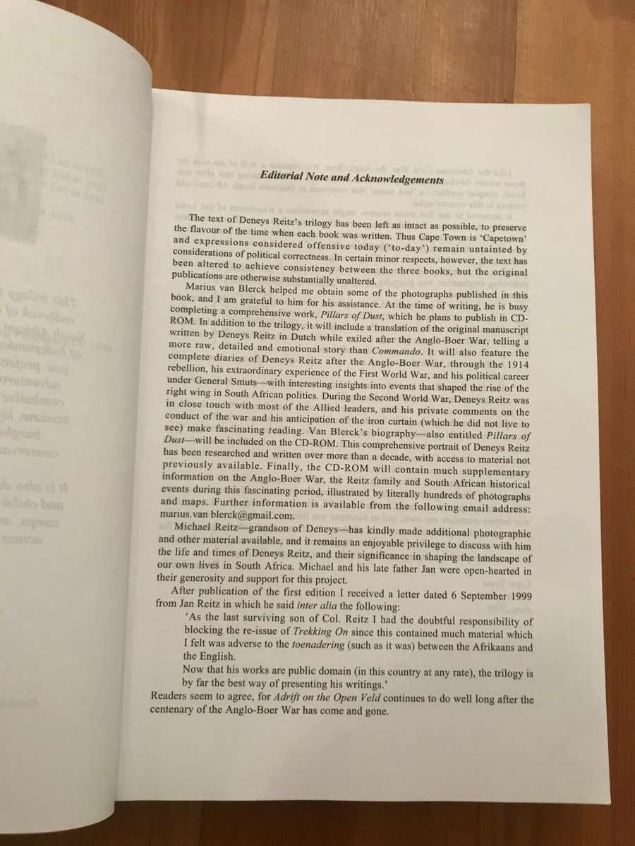 Adrift on the Open Veld: The Anglo-Boer War and its Aftermath 1899-1943 (Deneys Reitz)