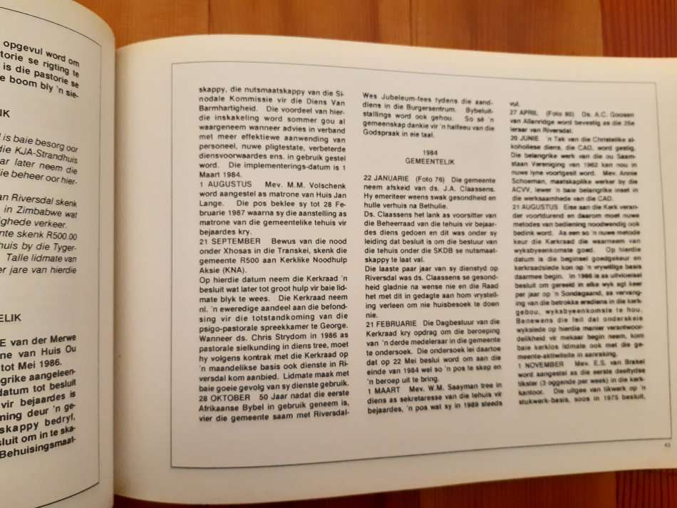 Kerkkroniek van Riversdal 1839-1989