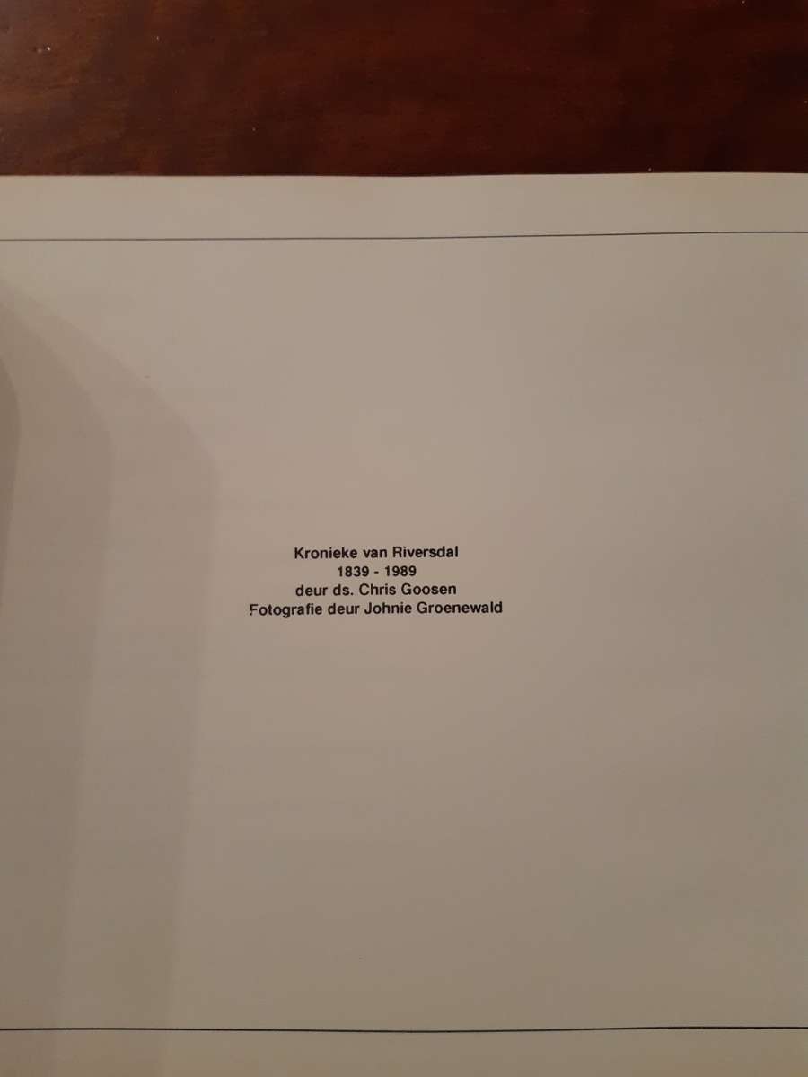 Kerkkroniek van Riversdal 1839-1989