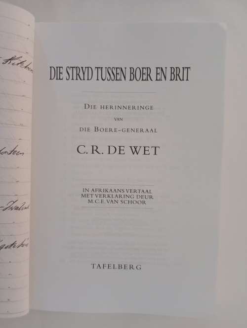 Die stryd tussen Boer en Brit: Die herinneringe van die Boere-General C.R. de Wet